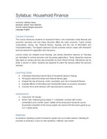 Syllabus Household Finance (Huber)