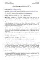 Syllabus Econometrics I - Freyberger