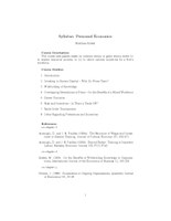 Syllabus Management and Applied Microeconomics - Kraekel