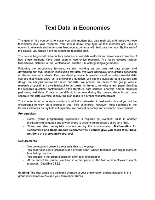Syllabus Topics in Management and Applied Microeconomics - Stenhammar