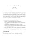 Syllabus Microeconomic Theory - Brandl
