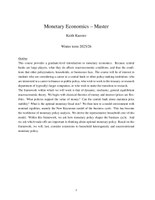 Syllabus Financial Economics - Kuester