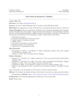 Syllabus Econometrics and Statistics - Scherer