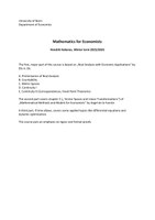 Syllabus Mathematics for Economists - Hakenes