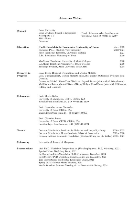 CV Johannes Weber