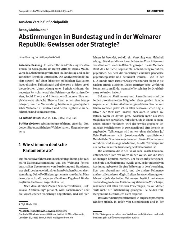 Abstimmungen im Bundestag und der Weimarer Republik Gewissen oder Strategie.pdf