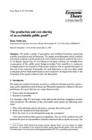The production and  cost-sharing  of an excludable public good