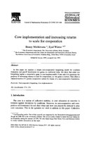 Core implementation and increasing returns to scale for cooperation