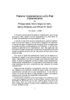 Posterior Implementation vs Ex-PostImplementation