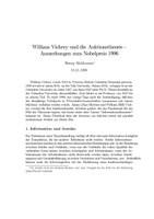 William Vickrey und die Auktionstheorie - Anmerkungen zum Nobelpreis 1996