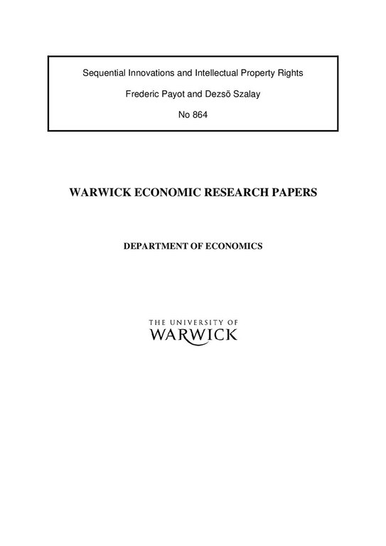 Sequential Innovations and Intellectual Property Rights