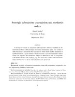 Strategic information transmission and stochastic orders
